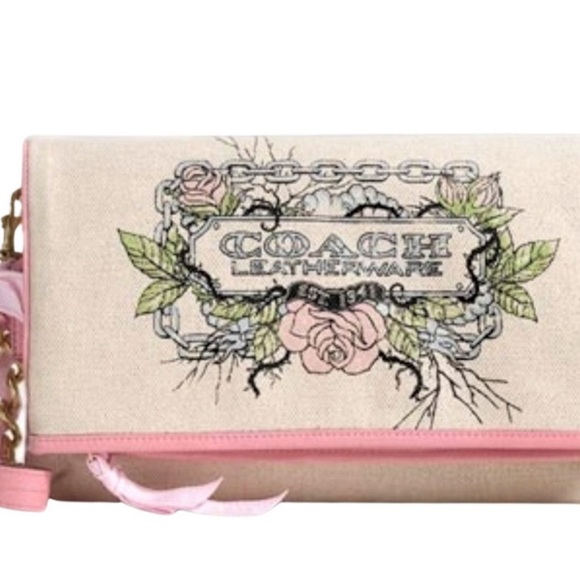 COACH RARE PARKER FOLDOVER TATTOO CLUTCH BAG - Picture 4 of 9